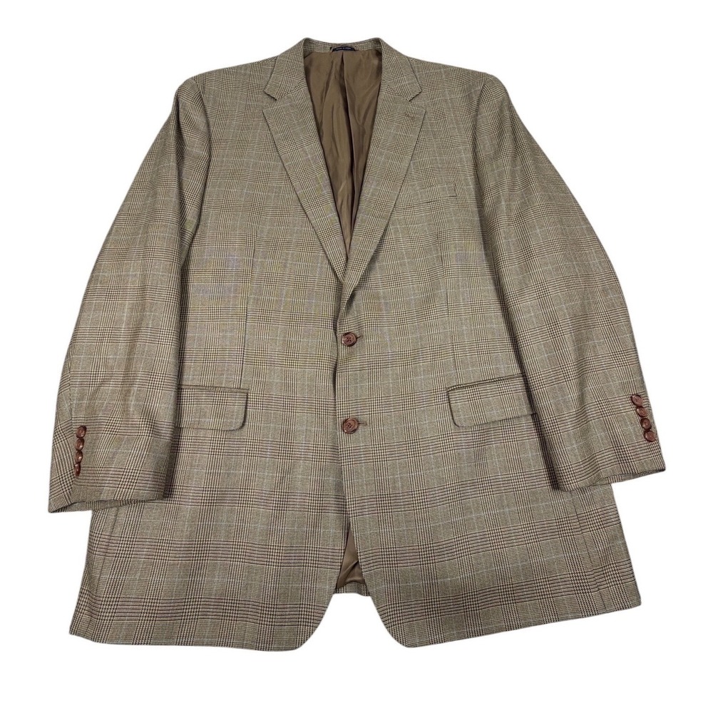 Ralph Ralph Lauren Silk Wool Houndstooth windowpane Blazer 50L